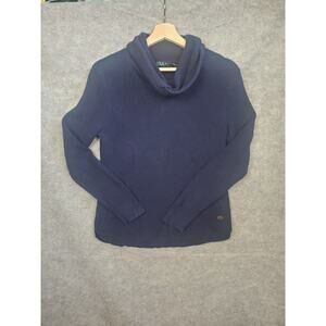 Lauren By Ralph Lauren Women's Size Medium Blue Waffle Knit Cowl Neck Pull Over